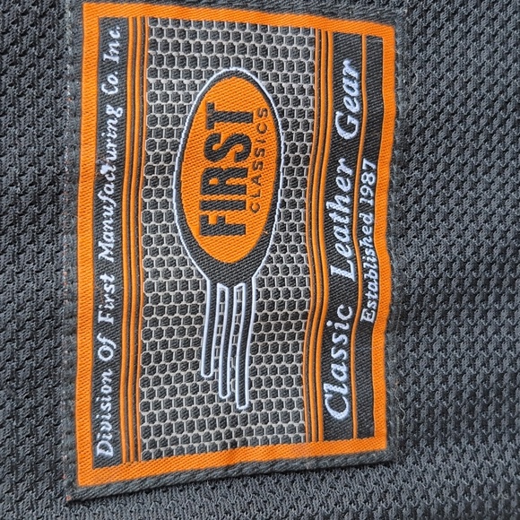 FIRST Classics Leather Gear Motorcycle Moto Black Mens 7XL Zip Jacket RARE SIZE - Picture 10 of 14